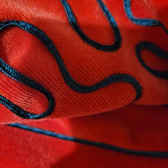 Vintage Bill Tice Robe Red Velour Housecoat Velvet Loungewear Caftan Size Medium - Picture 11 of 16